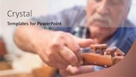  Presentation with old man - PPT theme having elderly-man-with-mustache-playing background and a lemonade colored foreground