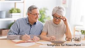 Presentation with married couple - Amazing slide set having elderly-married-couple-sitting backdrop and a coral colored foreground