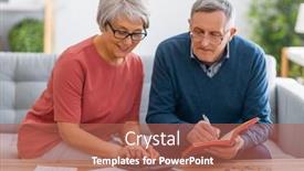  Presentation with married couple - Amazing presentation design having elderly-married-couple-sitting backdrop and a coral colored foreground