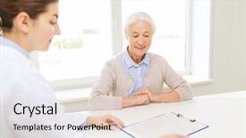  Presentation with senior care - Colorful slide set enhanced with elderly medical - medicine age health care backdrop and a lemonade colored foreground