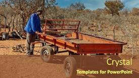  Presentation with cattle - Colorful presentation design enhanced with elderly-motswana-man-in-front backdrop and a tawny brown colored foreground