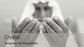 Presentation with arabic music arab man playing - Cool new presentation design with elderly muslim arabic man praying backdrop and a light gray colored foreground