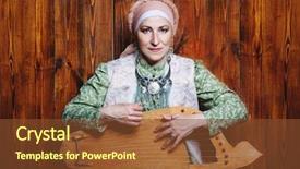  Presentation with music instruments - Amazing slide set having elderly native woman backdrop and a tawny brown colored foreground