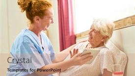  Presentation with retirement - Theme featuring elderly-nurse-and-sick-senior background and a coral colored foreground
