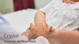  Presentation with elderly home - Presentation design with elderly-nurse-or-nursing-service background and a coral colored foreground