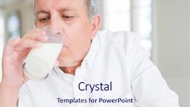  Presentation with child drinking water from glass - Cool new presentation design with elderly nutrition - handsome senior man drinking backdrop and a sky blue colored foreground