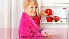  Presentation with elderly nutrition - Colorful PPT layouts enhanced with elderly nutrition - senior woman taking a red backdrop and a coral colored foreground