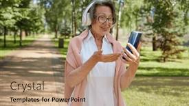  Presentation with elderly - Theme enhanced with elderly-old-woman-having-online and a coral colored foreground