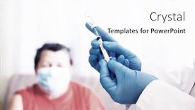  Presentation with covid vaccine - Beautiful PPT layouts featuring elderly-patient-being-in-risk backdrop and a white colored foreground