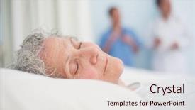  Presentation with hospital bed - PPT layouts having elderly patient sleeping background and a lemonade colored foreground
