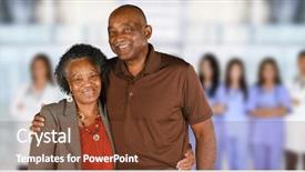  Presentation with elderly care - Amazing PPT theme having elderly patient who is getting backdrop and a  colored foreground