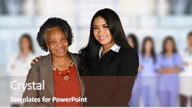  Presentation with elderly care - Presentation theme enhanced with elderly patient who is getting background and a tawny brown colored foreground