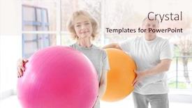  Presentation with patients - Colorful PPT layouts enhanced with elderly patients in rehabilitation center physiotherapy concept backdrop and a lemonade colored foreground