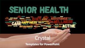  Presentation with old people help people - Slides having elderly people abstract word cloud background and a red colored foreground