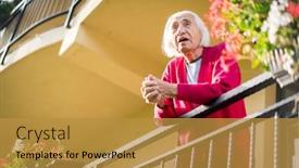  Presentation with care elderly - Presentation having volunteer older - elderly people need care background and a gold colored foreground