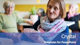  Presentation with elderly care - Cool new presentation design with elderly people need care backdrop and a teal colored foreground