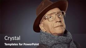  Presentation with old people - Presentation with elderly-people-portrait background and a dark gray colored foreground