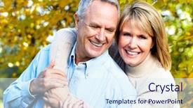  Presentation with philippines love - PPT theme having elderly person falls - happy senior couple in love background and a  colored foreground