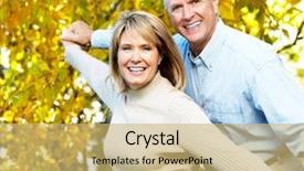  Presentation with elderly person - Colorful theme enhanced with elderly person falls - happy senior couple in love backdrop and a  colored foreground