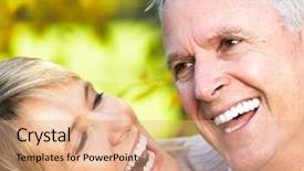  Presentation with loving hearts love heart candy - Theme consisting of elderly person falls - happy senior couple in love background and a coral colored foreground