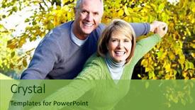  Presentation with brownies love - Slide deck enhanced with elderly person falls - happy senior couple in love background and a seafoam green colored foreground