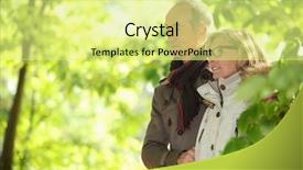  Presentation with older couple - Beautiful PPT theme featuring elderly person falls - older couple walking backdrop and a blonde colored foreground