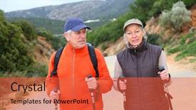  Presentation with senior couple - Cool new presentation with elderly person falls - senior couple on a walking backdrop and a red colored foreground