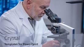  Presentation with vaccine development - Cool new presentation theme with elderly-professor-is-doing backdrop and a light blue colored foreground