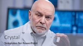  Presentation with vaccine development - Beautiful presentation featuring elderly-professor-is-doing backdrop and a light blue colored foreground