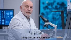  Presentation with vaccine development - Audience pleasing PPT layouts consisting of elderly-professor-is-doing backdrop and a light blue colored foreground