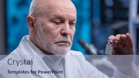  Presentation with vaccine development - Amazing presentation theme having elderly-professor-is-doing backdrop and a light blue colored foreground