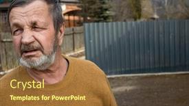  Presentation with rustic - Slide set featuring elderly-rustic-bearded-man-outdoors background and a tawny brown colored foreground