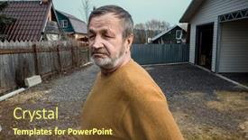  Presentation with rustic - PPT theme enhanced with elderly-rustic-bearded-man-outdoors background and a tawny brown colored foreground