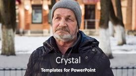  Presentation with people street - Amazing slide deck having elderly-sad-tired-man backdrop and a dark gray colored foreground