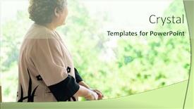  Presentation with recovery room - Cool new PPT layouts with elderly-senior-female-using-walking backdrop and a cream colored foreground