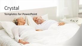  Presentation with people - Cool new presentation theme with elderly sleep - family bedtime resting age backdrop and a white colored foreground