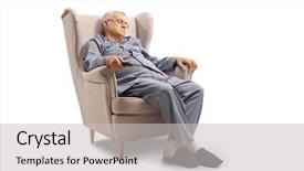  Presentation with sleeping - Slide set enhanced with elderly sleep - mature man sleeping background and a light gray colored foreground