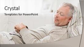  Presentation with elderly home - Presentation with elderly sleep - old age rest comfort background and a white colored foreground
