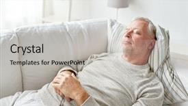  Presentation with physical fitness old age - Presentation design featuring elderly sleep - old age rest comfort background and a light gray colored foreground
