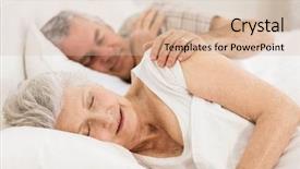  Presentation with at home senior care - Amazing PPT layouts having elderly sleep - senior couple sleeping in bed backdrop and a lemonade colored foreground