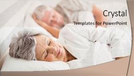  Presentation with senior couple - Slide deck consisting of elderly sleep - senior couple sleeping on bed background and a lemonade colored foreground