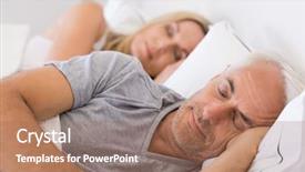  Presentation with man woman - Amazing PPT theme having elderly sleep - senior man and woman sleeping backdrop and a coral colored foreground