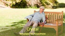  Presentation with sleepy yawning man driving car - Beautiful presentation theme featuring elderly sleep - senior man sleeping backdrop and a tawny brown colored foreground