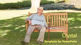  Presentation with sleepy yawning man driving car - Cool new presentation theme with elderly sleep - senior man sleeping backdrop and a  colored foreground