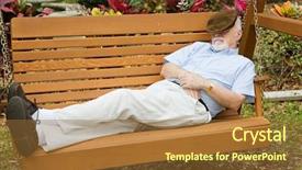 Presentation with out of africa sumatra - Presentation theme having elderly sleep - senior man stretched background and a  colored foreground