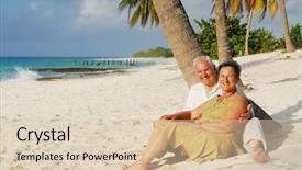  Presentation with senior couple - Amazing slides having elderly vacation - happy senior couple sitting backdrop and a lemonade colored foreground