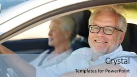  Presentation with old people - Slide deck with elderly vacation - road trip travel and old background and a light blue colored foreground