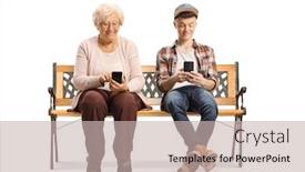  Presentation with elderly - Theme having elderly-woman-and-a-male background and a soft green colored foreground