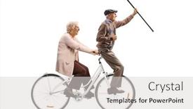  Presentation with cane - Slide deck enhanced with elderly-woman-and-a-man background and a light gray colored foreground