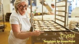  Presentation with yeast - Slides consisting of elderly-woman-as-a-happy background and a tawny brown colored foreground